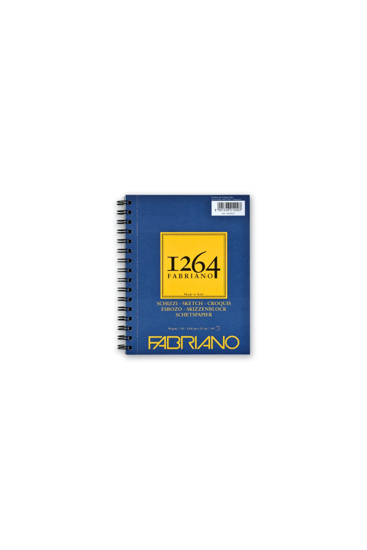 Fabriano-Drawing pad 1264 Schizzi, A5, 90gr, 60 sheets, with spiral on the length 1