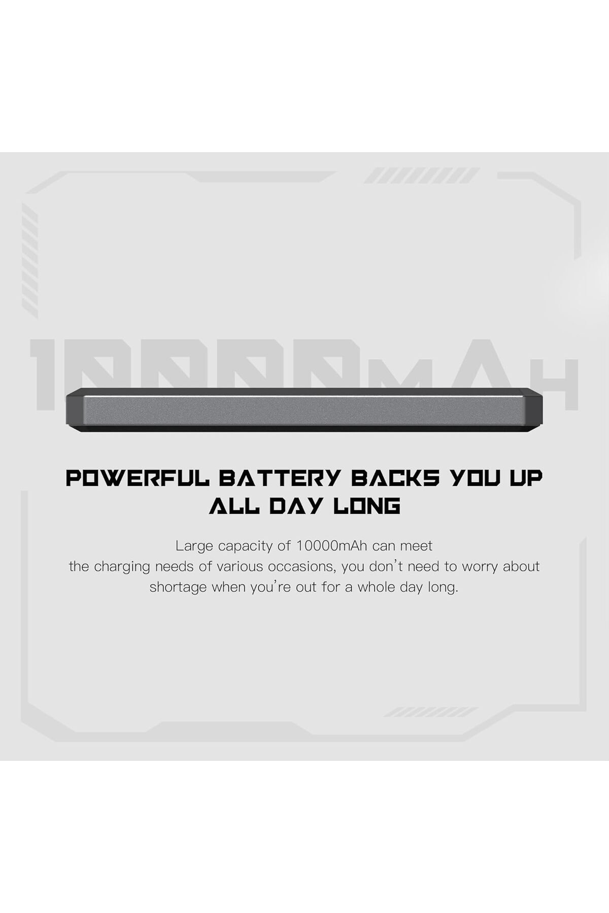MEGACOM-10000mAh 20W Quick Charging Power Bank with 1 USB-C In/Out port and 2 USB-A Port, Transparen 5