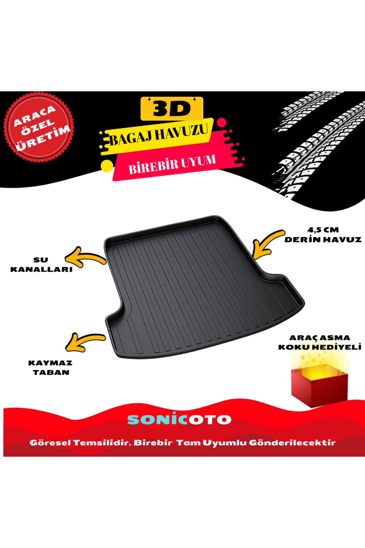 Genel Markalar SKODA SUPER B IV (B9) SEDAN 2025 Uyumlu Maximum 3D Bagaj Havuzu