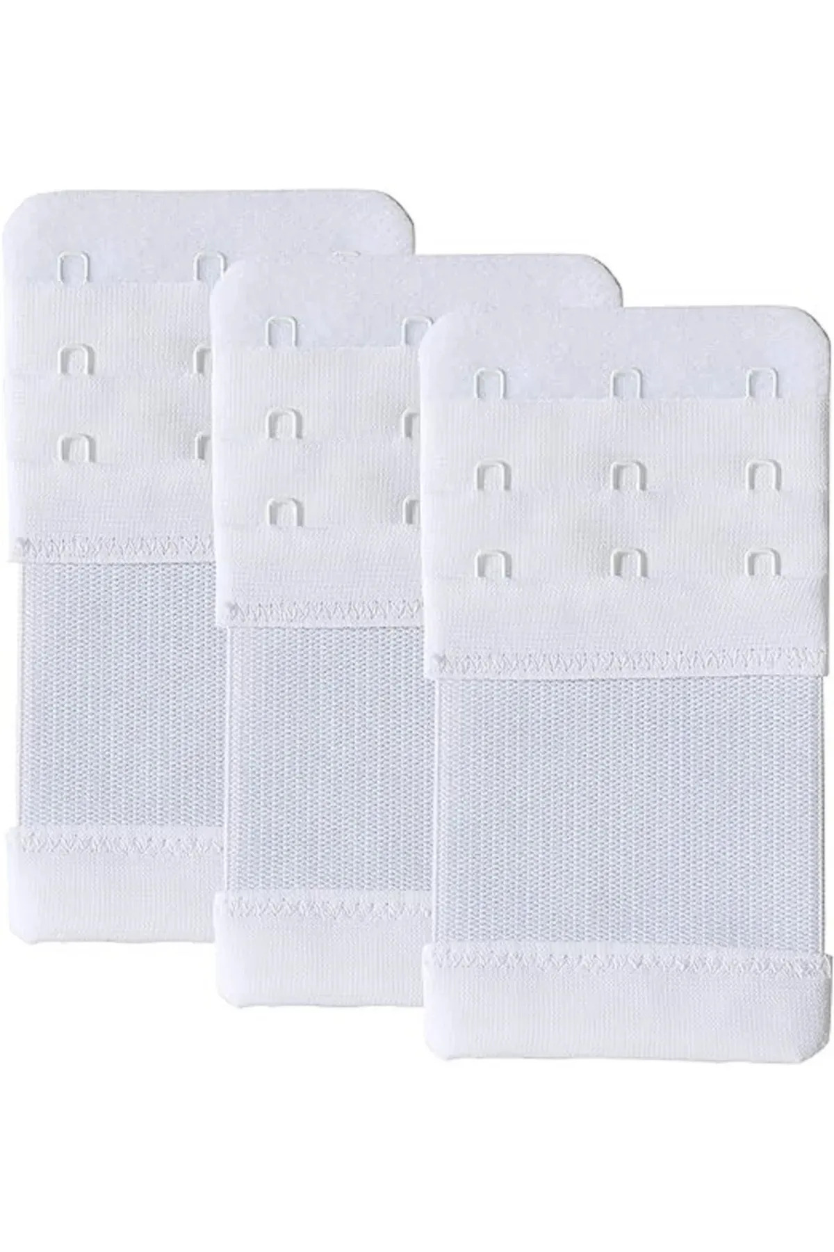 NBB-3 Pcs Elastic Bra Extension Clip Agraf/Wide 3-Hook Attachment Set/ White Color 1