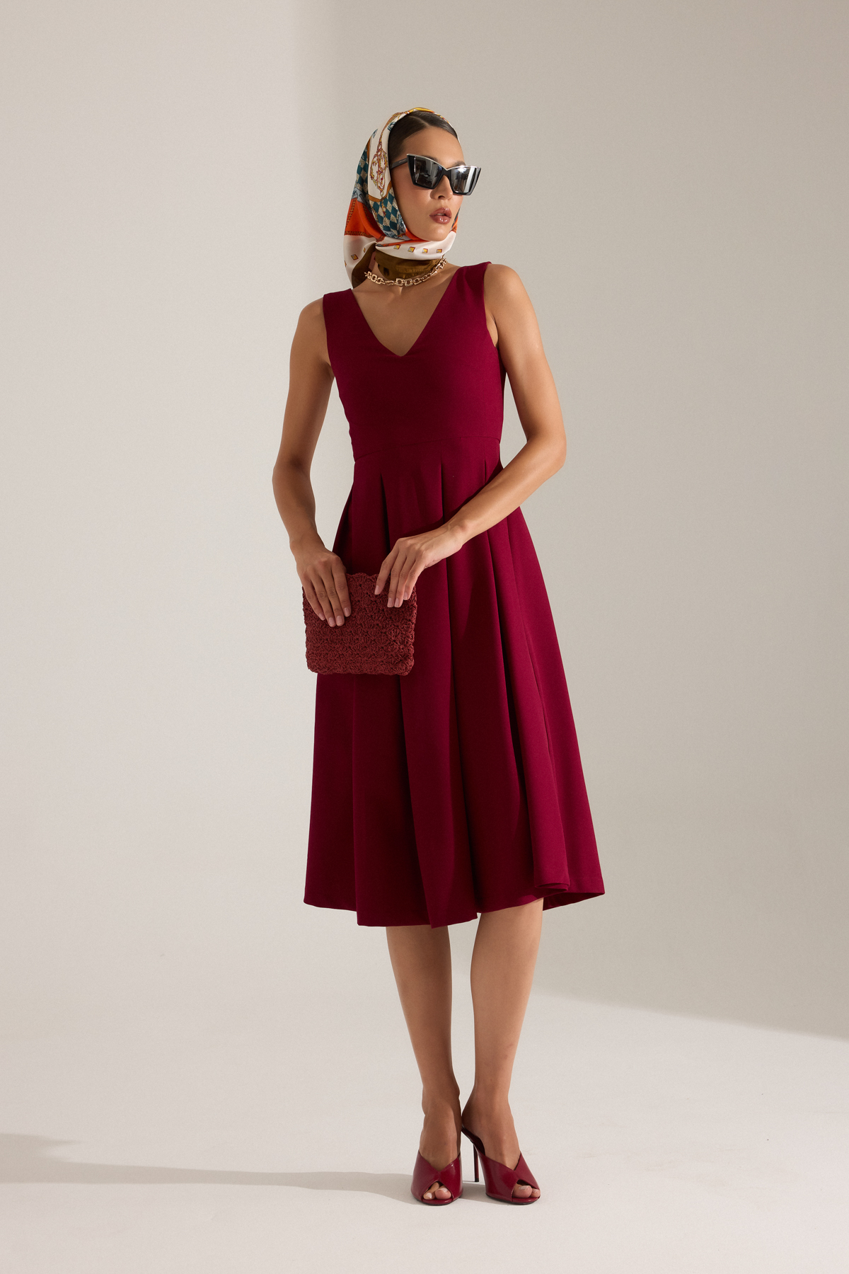 CHARLOTTE BURGUNDY DRESS