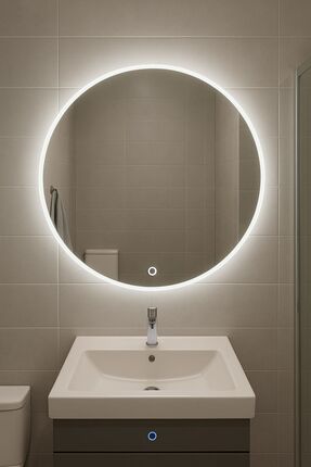 ERCE HOME Beyaz LED Işıklı Yuvarlak Dokunmatik Ayna