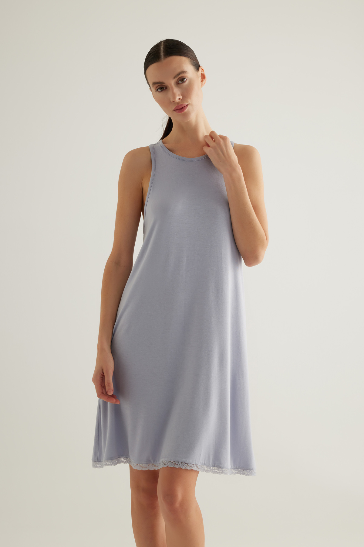 Hays Kadın Viscose Dantel Detaylı Kolsuz Gecelik