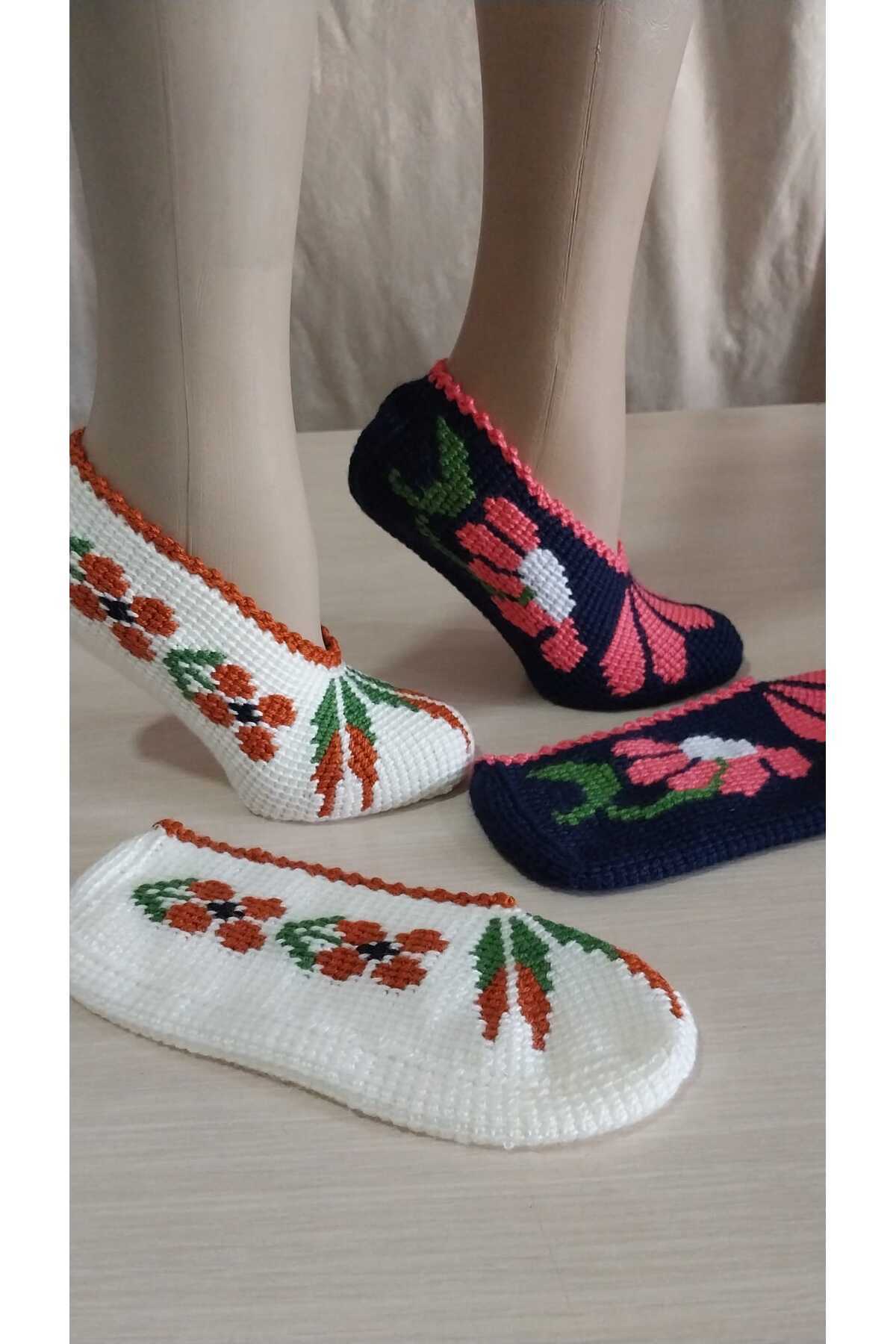 Papatyam-2 Pieces of Hand Knitted Dowry Tunisian Handmade Booties/Tunisian Handmade Booties/Handmade Booties/Knitted Booties/Tunisian/Handmade/Bundle 2