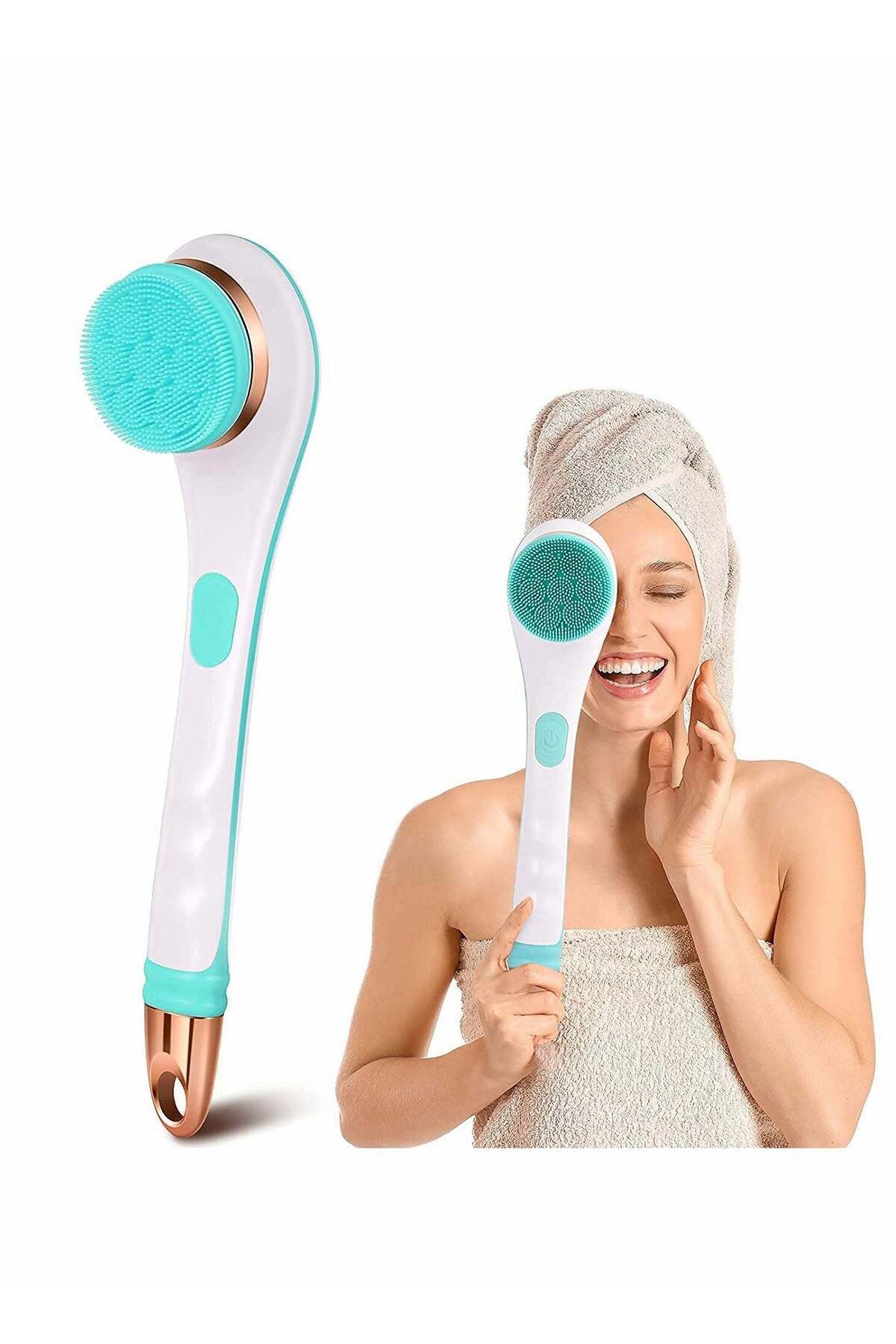Generic-Excefore Electric Shower Brush Rechargeable Rotating Long Handle Back Scrubber Suitable for Body Cl 1