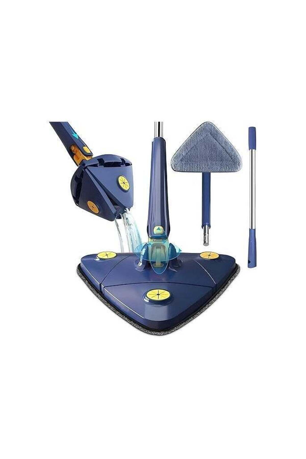 Generic-ELTRAZONE Rotatable Triangle Cleaning Mop with Stainless Steel Long Handle â€“ 360Â° Adjustable Hea 1