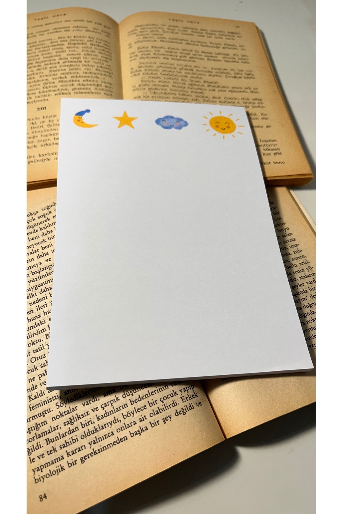 Handeto Kraft-دفتر ملاحظات الشمس والسحاب، دفتر ملاحظات لاصق، دفتر ملاحظات A5، دفتر ملاحظات بدون خطوط 3