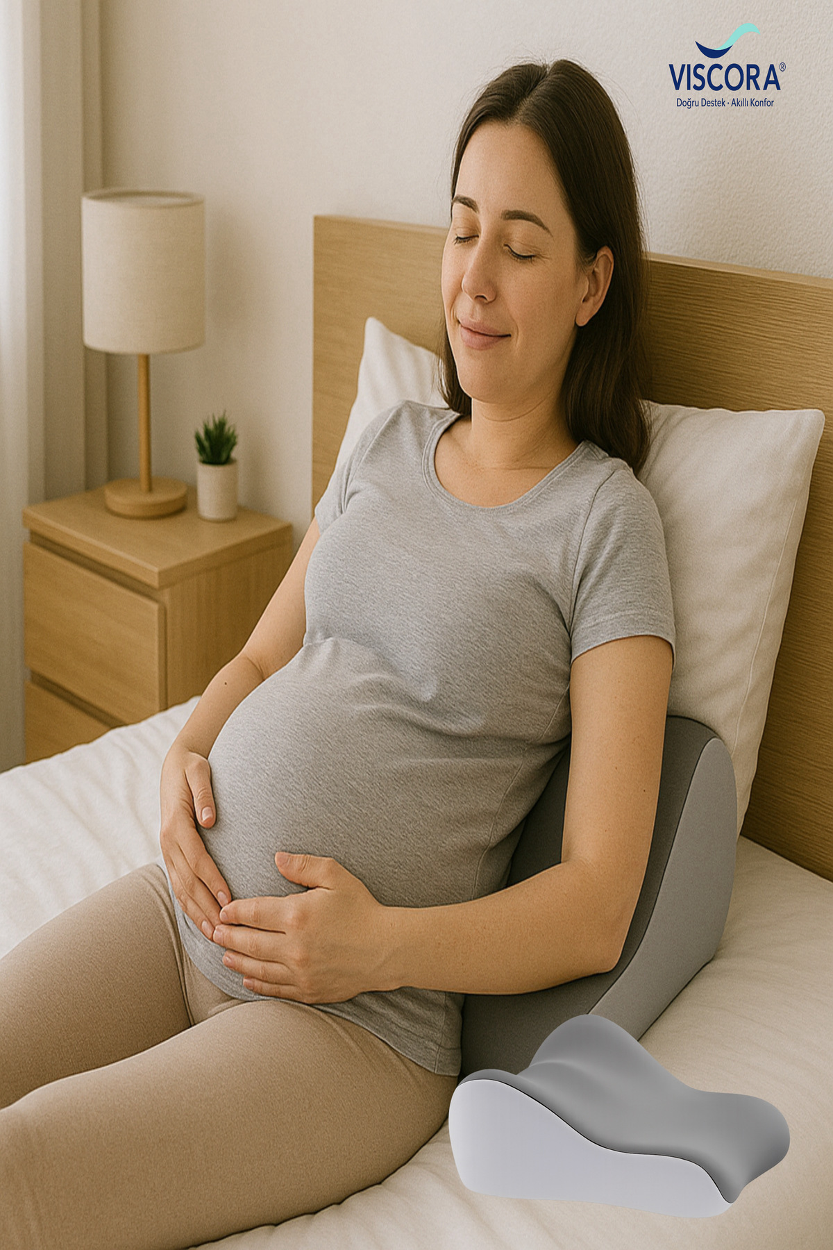 NO BRAND VISCORA Hamile Destek Yastığı – Yan Yatış, Bel, Karın ve Bacak Arası Destek Minderi fotoğrafı 2 (önizleme)