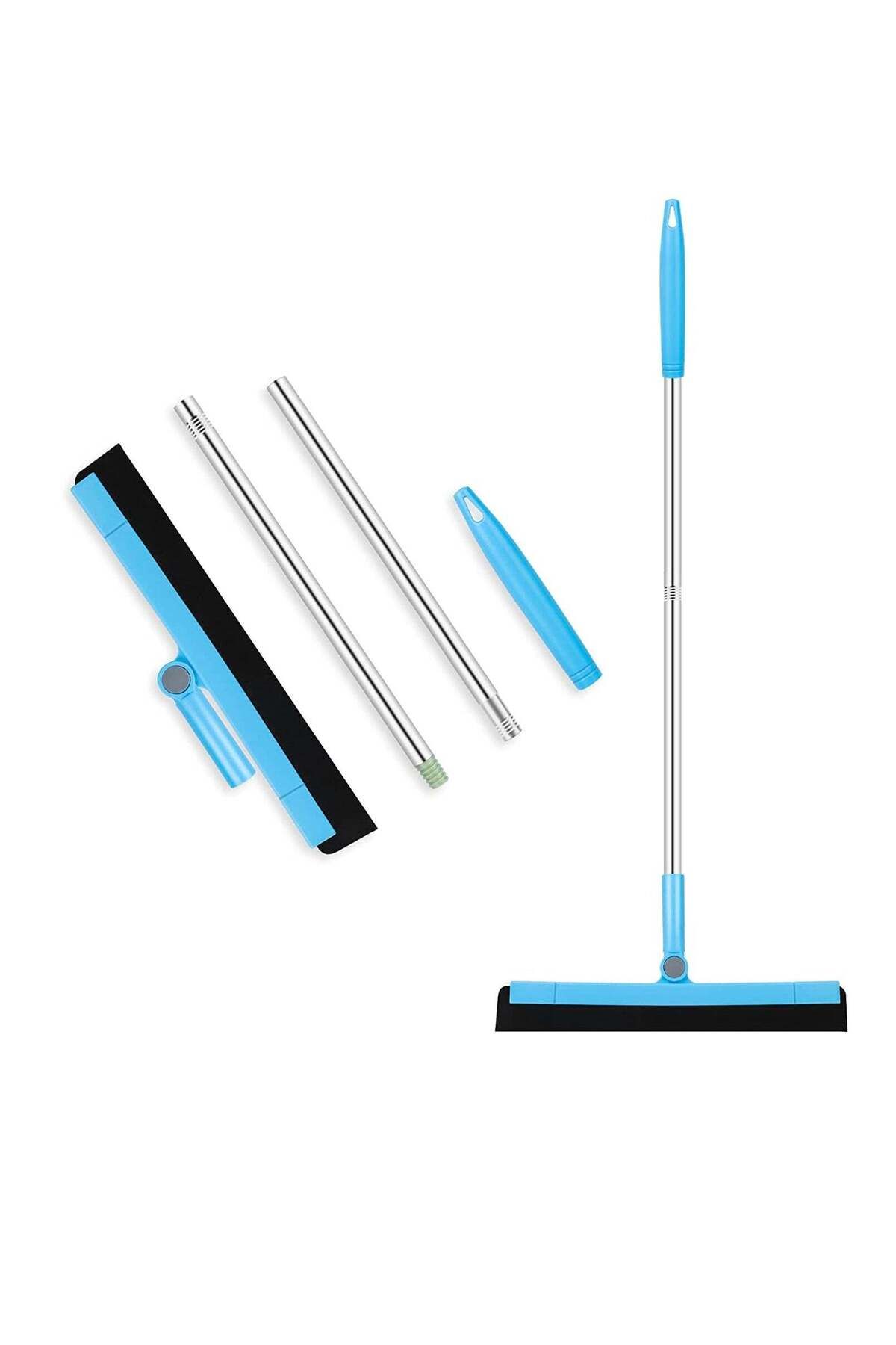Generic-Excefore 3 Parts Floor Squeegee Scrubber Heavy Duty Professional Foam Water Wiper Scraper with Adju 1