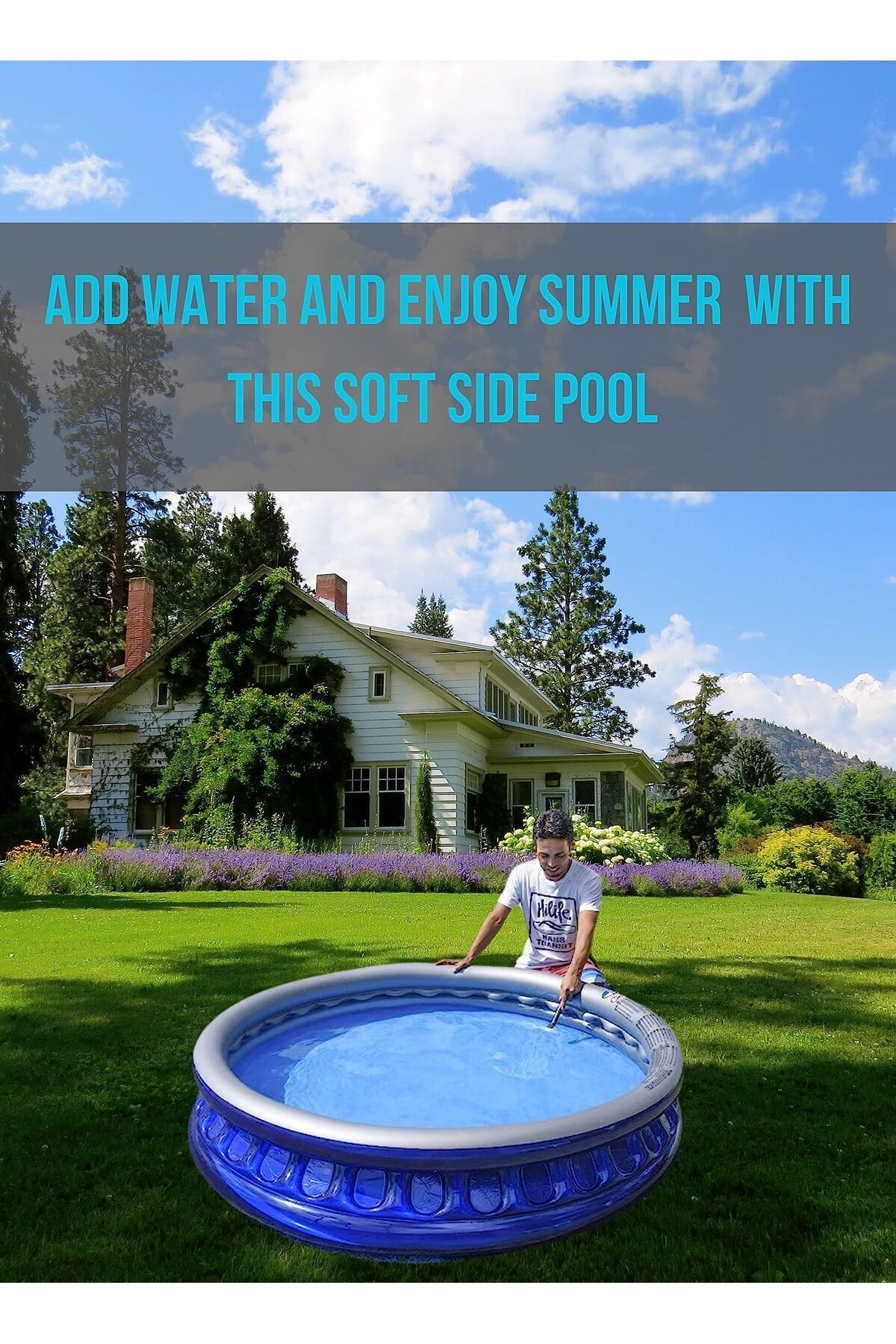 erorex-Soft Side Swimming Pool Stripped Inflatable Pool Bastway Large Pool Cm Blow Up Swimming Pool 2