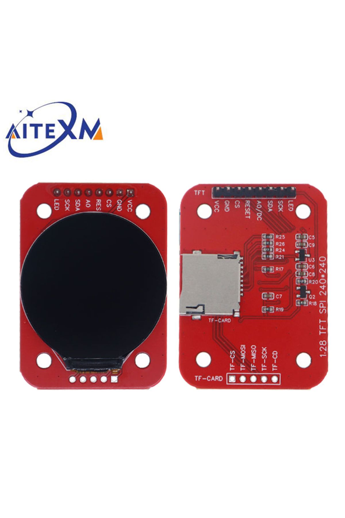 choice2-شاشة TFT حمراء مقاس 1.28 بوصة TFT LCD وحدة عرض دائرية RGB 240*240 GC9A01 سائق 4 أسلاك SPI 1