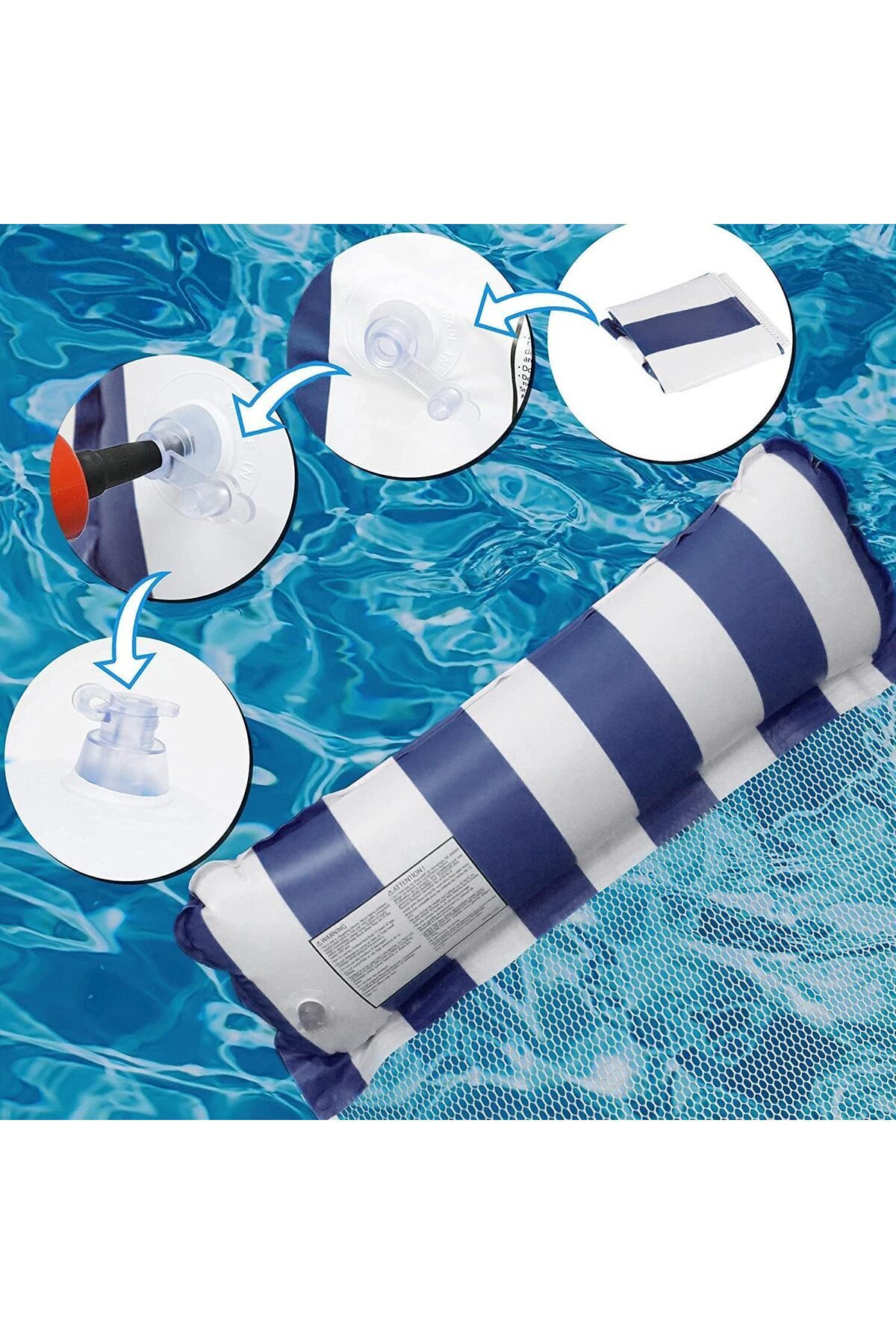 erorex-Inflatable Pool Float 1 Pack Meegoo Inflatable Water Hammock Adults Portable Water Hammock Bottom 6