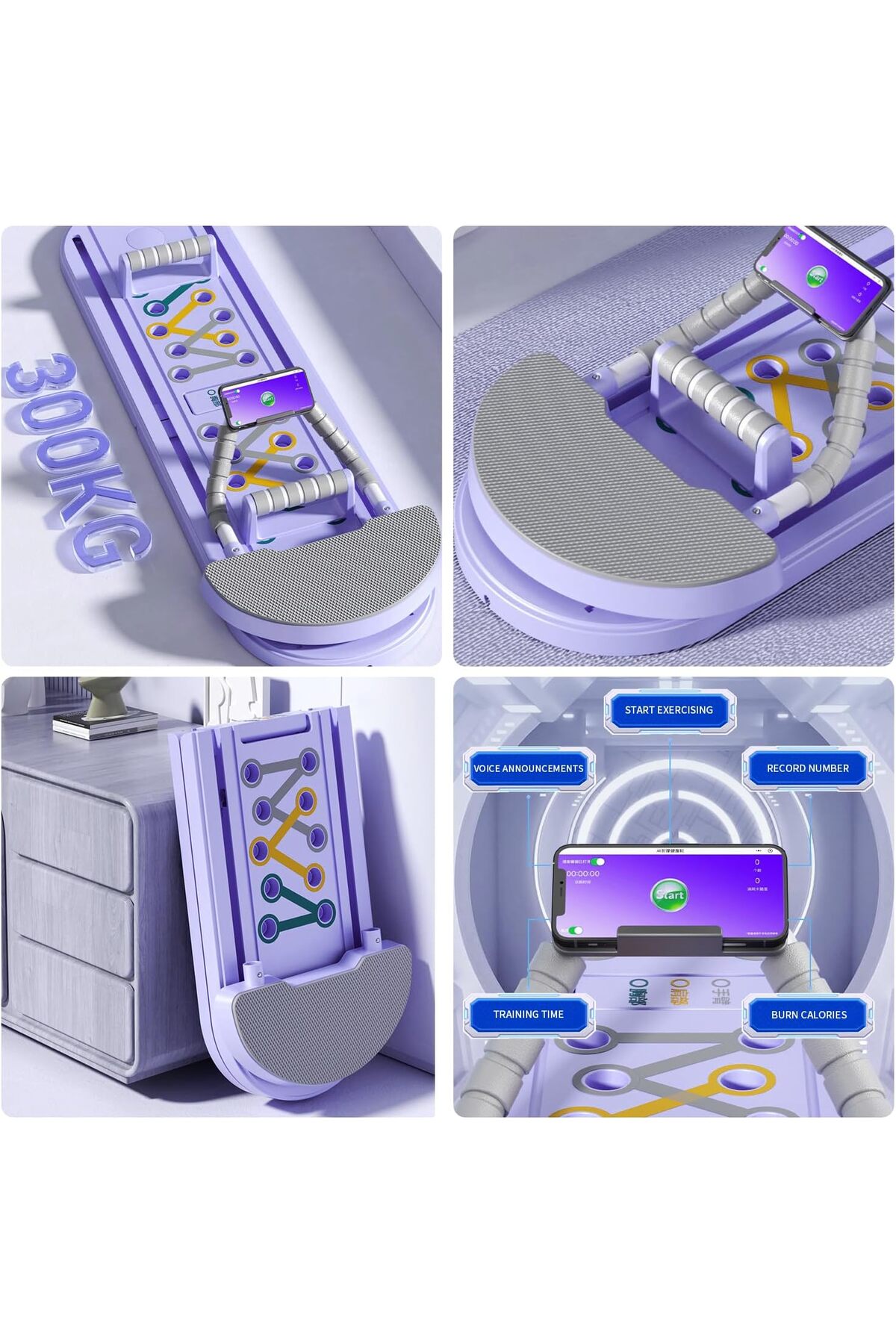 لوح بيلاتيس 5 في 1 لتمارين البطن واللياقة قابل للطي مع عصا بيلاتيس و حبل مقاومة مدرب شخصي AP-01