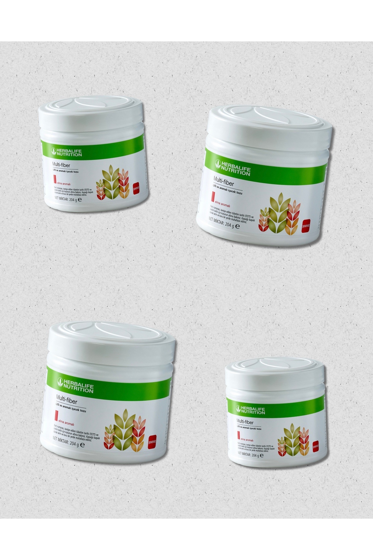 Herbalife 4 adet Multi-Fiber Lifli ve Aromalı İçecek Tozu Elma 204 g