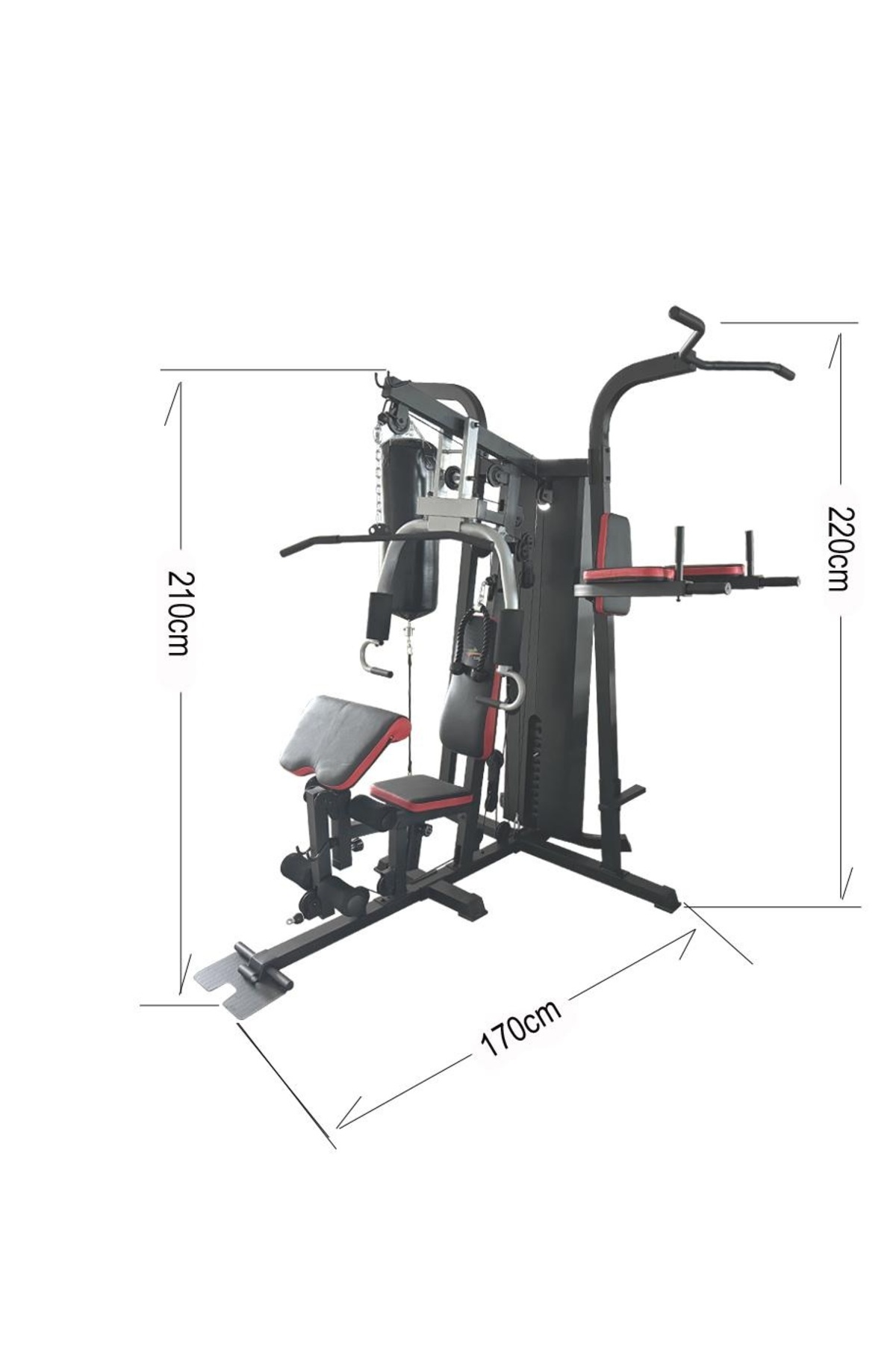 هوم جيم لتمارين لياقة بدنية وبناء عضلات مع 17 تمرين مختلف فولاذ قوي D03-01