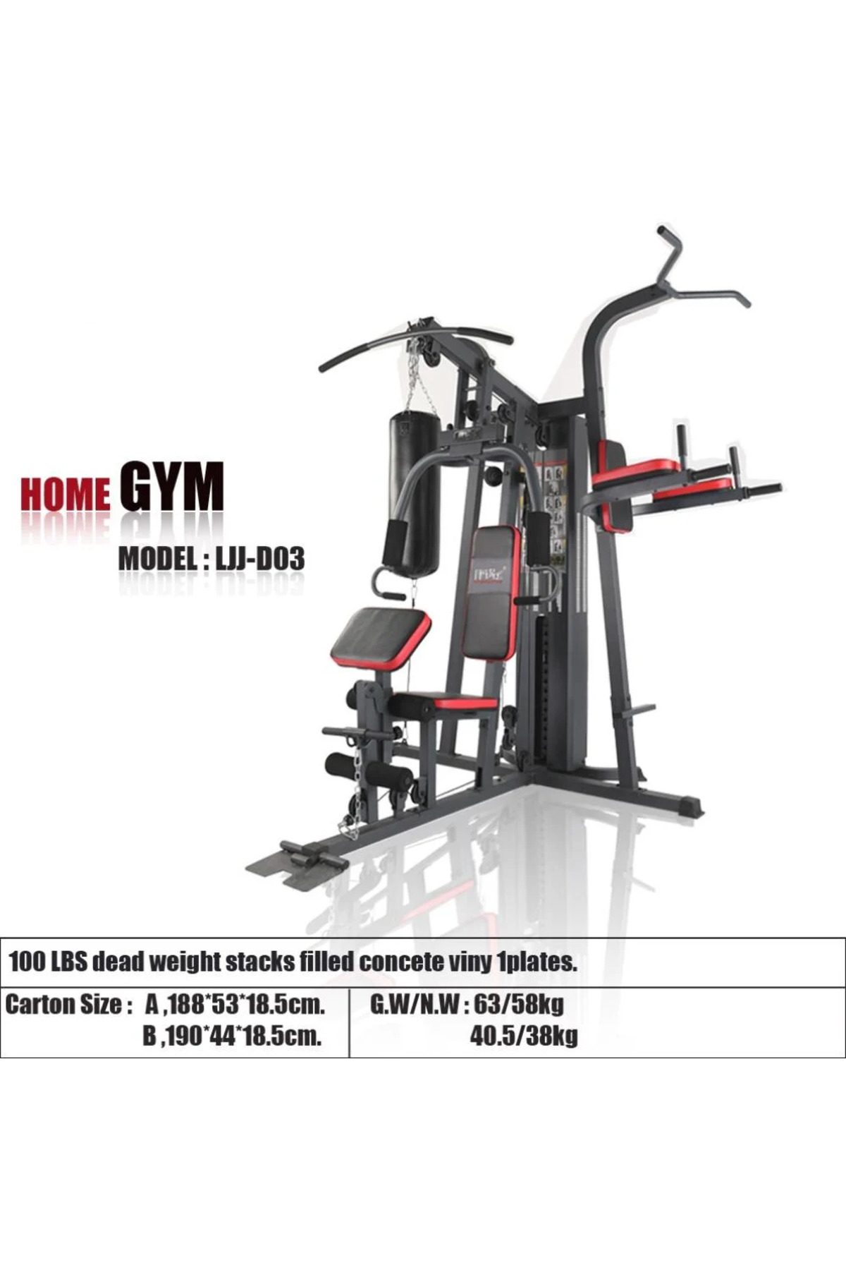 هوم جيم لتمارين لياقة بدنية وبناء عضلات مع 17 تمرين مختلف فولاذ قوي D03-01