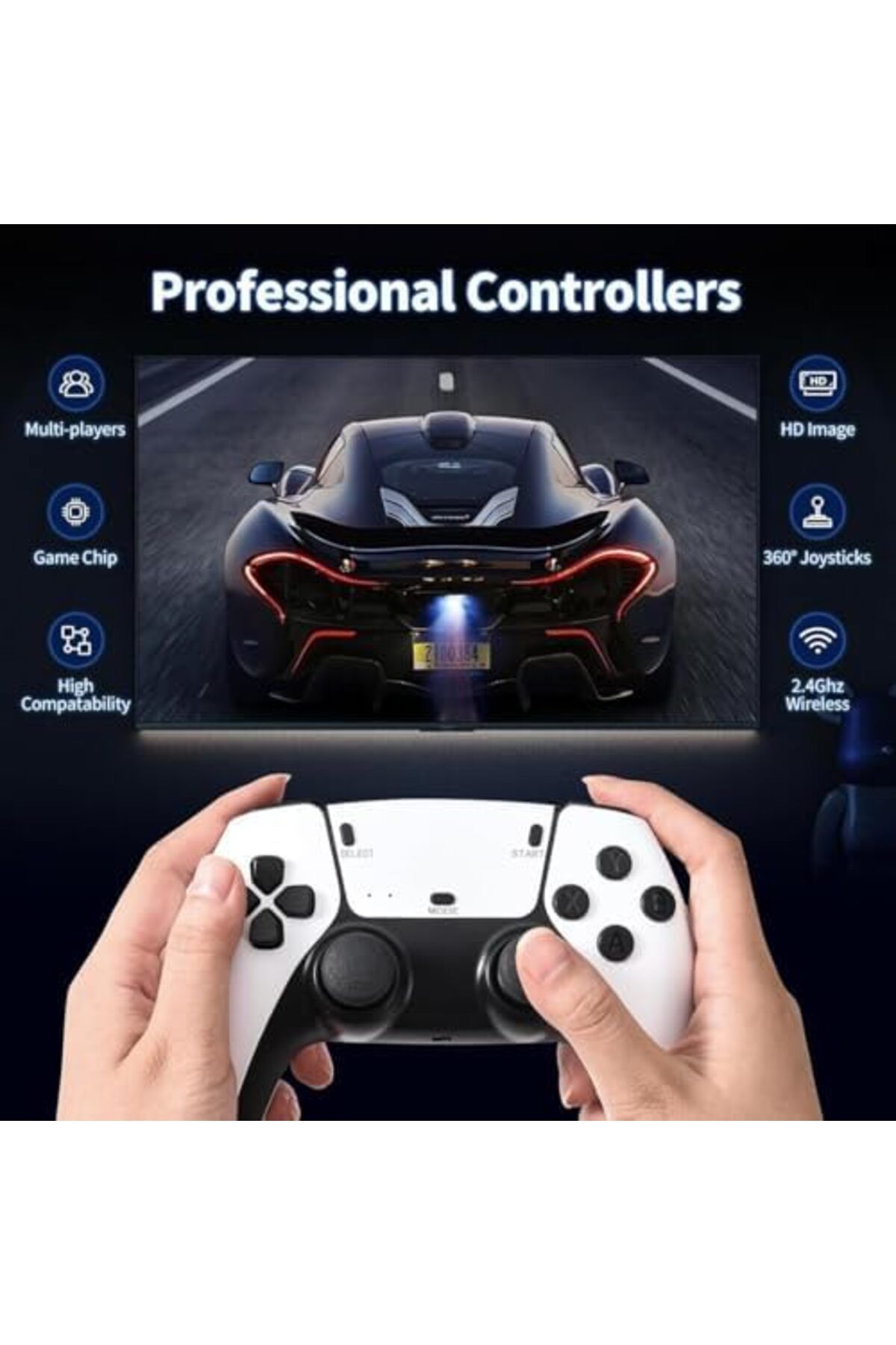CFT-Wireless Retro Game Console: HD 4K Classic Mini Arcade with 23 Emulators and HDMI Output – 64GB fo 3