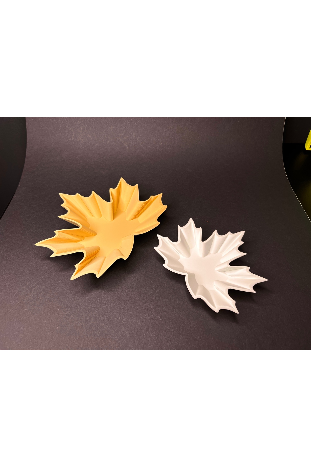 Ay Şekilli Yaprak Kase – 3D Baskı Dekoratif 2’li Set (22 cm ve 15 cm)