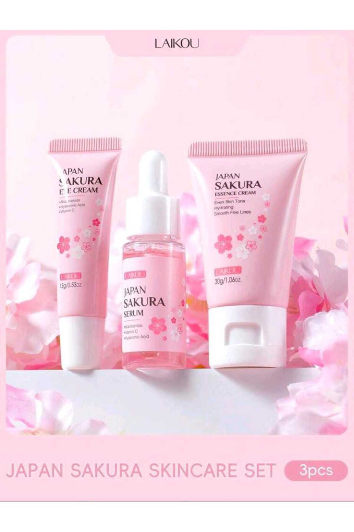Lotion・Cream・Wrinkle Essence セット Japan Sakura SKIN CARE SET - Fiyatı, Yorumları