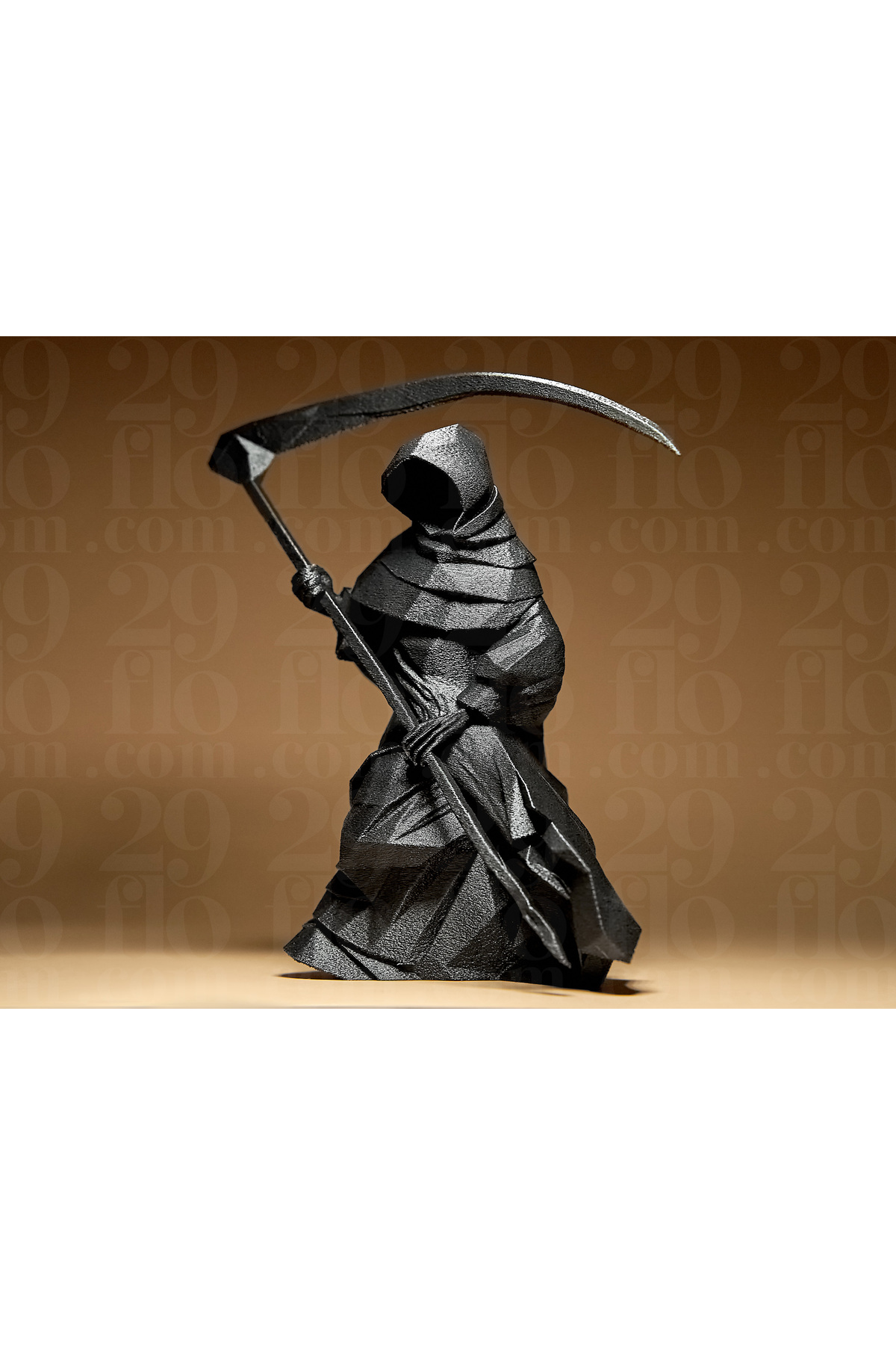 Figure géométrique de la Faucheuse – Figurine de collection et décorative imprimée en 3D (17 cm)