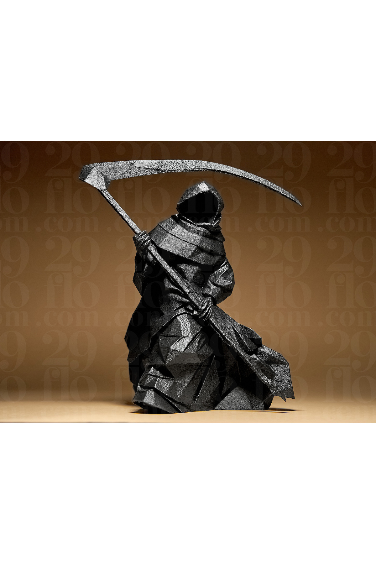 Figure géométrique de la Faucheuse – Figurine de collection et décorative imprimée en 3D (17 cm)