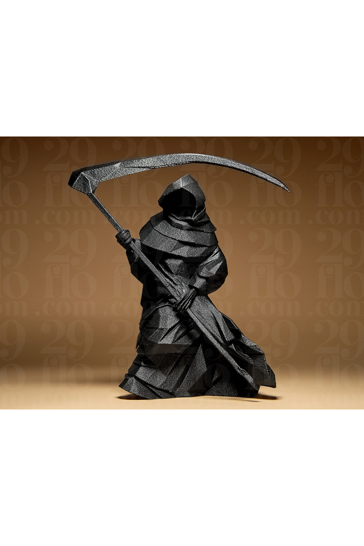 Figure géométrique de la Faucheuse – Figurine de collection et décorative imprimée en 3D (17 cm)