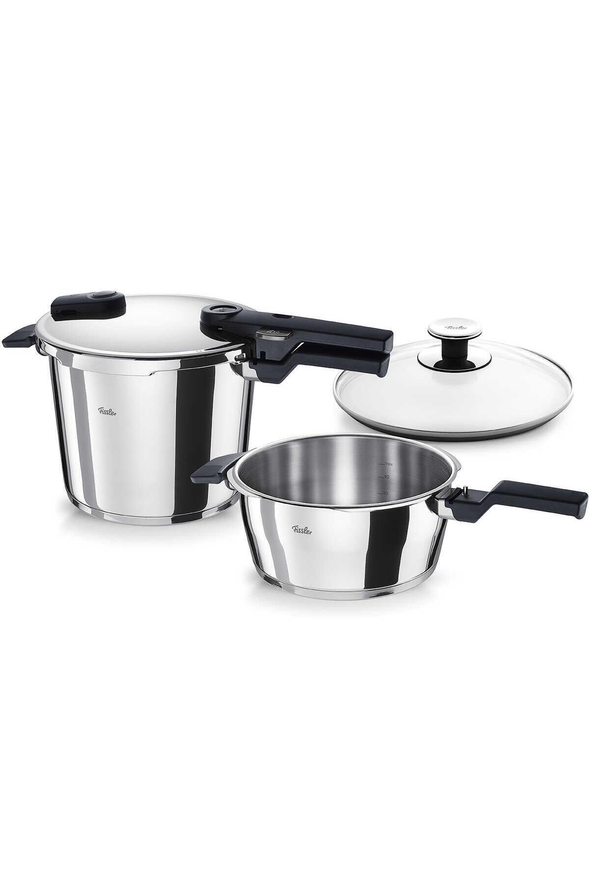 Fissler Vitaquick Glossy Düdüklü Tencere Seti 6 L + 3,5 L Paslanmaz Çelik