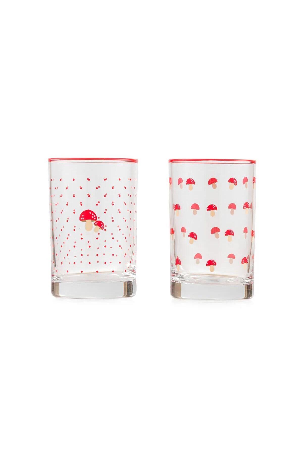 LC Waikiki-Lcw Home Mixed Mushroom Printed Glass Water Cup Set of 4 125 ml (W5) 4