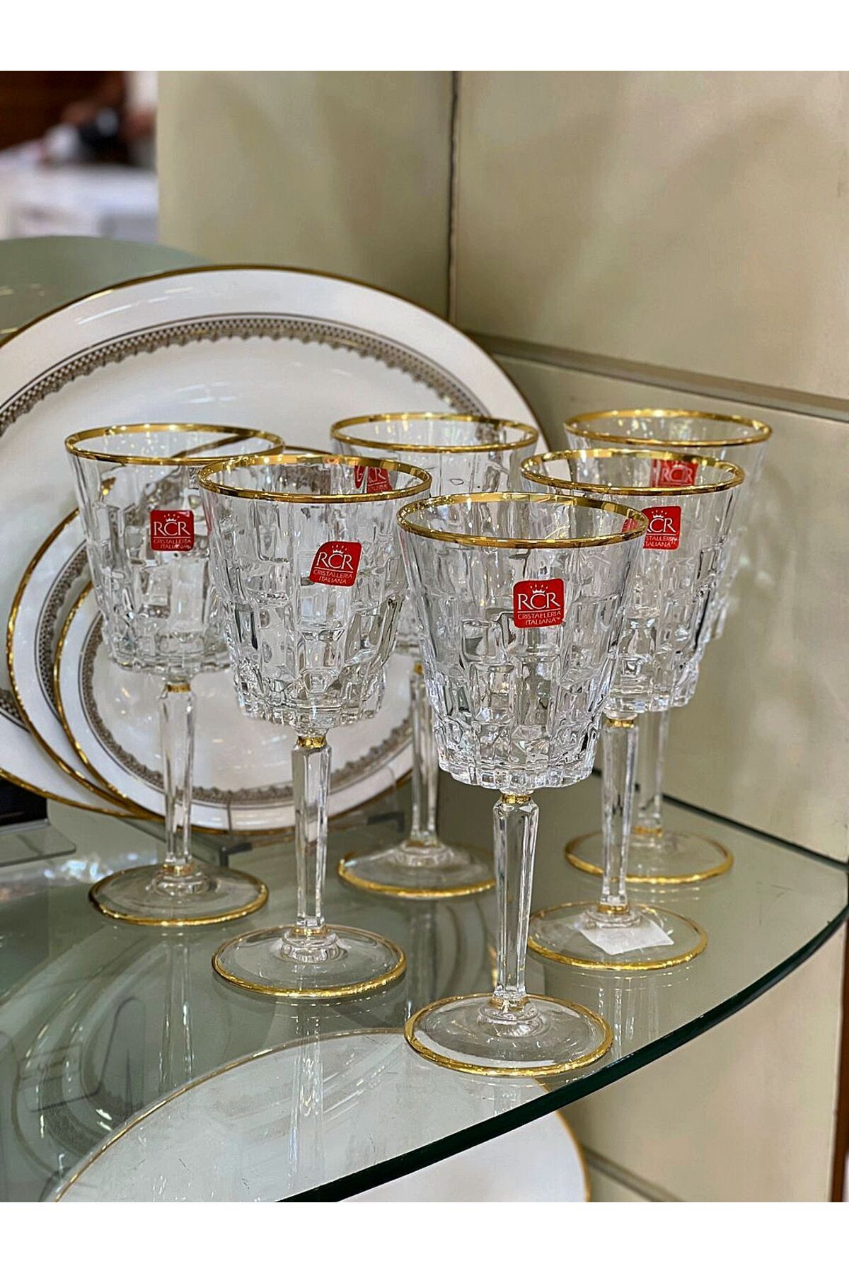 RCR-Etna Gold Gilded Goblet 6 Pcs 280ml 1