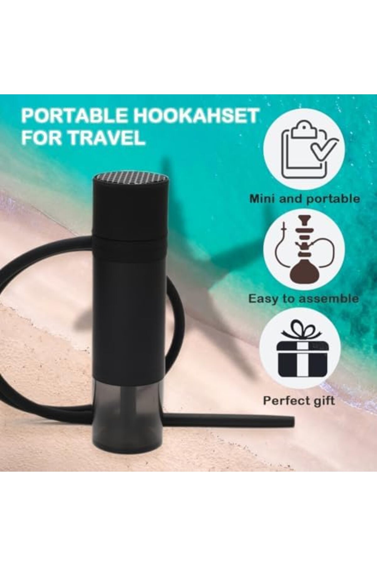 CAUTION-Mini Hookah Set Portable Hookah Cup With Everything, Unique Concept Hookah To Go 2