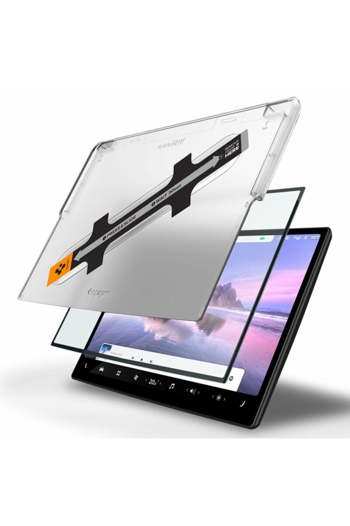 Spigen-Folie auto pentru Tesla Model X 2022 / S 2021 Glas.tR EZ Fit, Negru 2