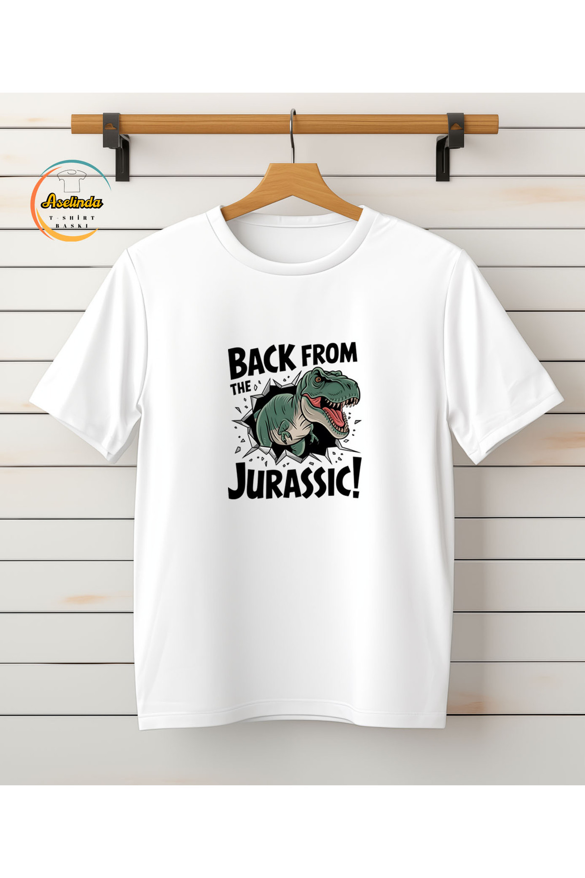 ASELİNDA-Dinosaur Printed Father-Son Matching T-Shirt (Add 2 Items to Make a Matching Set) 3