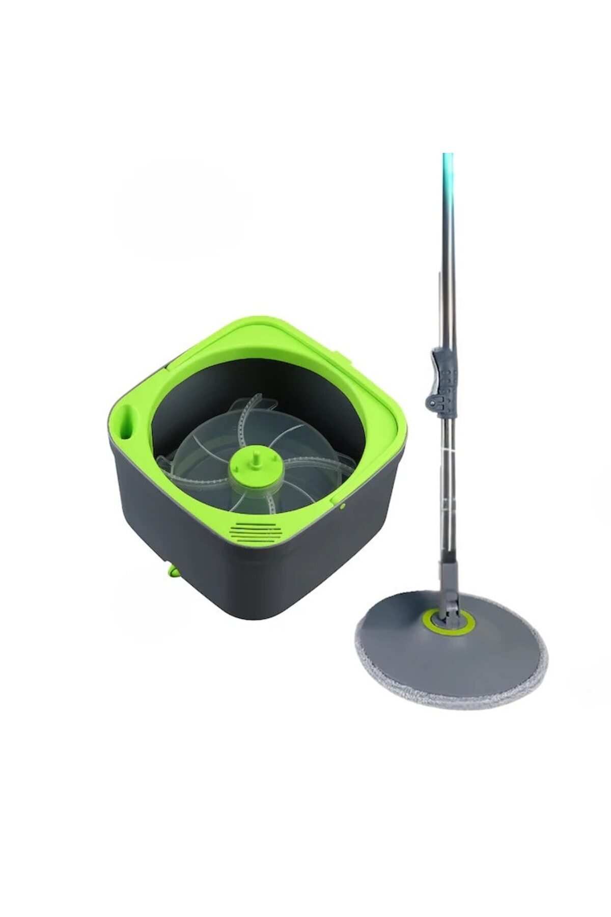 Bezubi-Set Mop with Compact Bucket, 360 Rotating Round Mop, Touch-Free and Bending-Free Squeezing 4