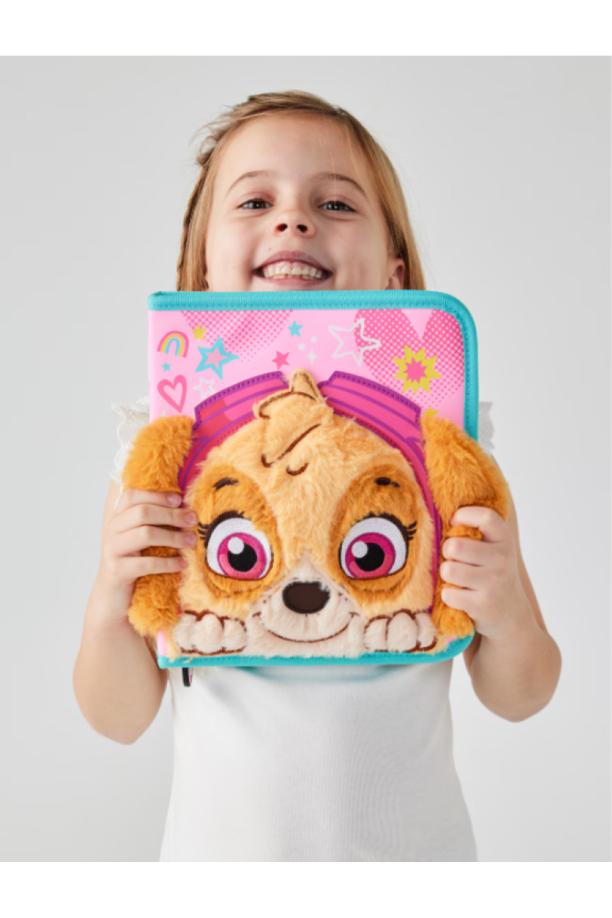 SMIGGLE-Paw Patrol Pattern Plush Filled Inside Zip It Pen Case 1