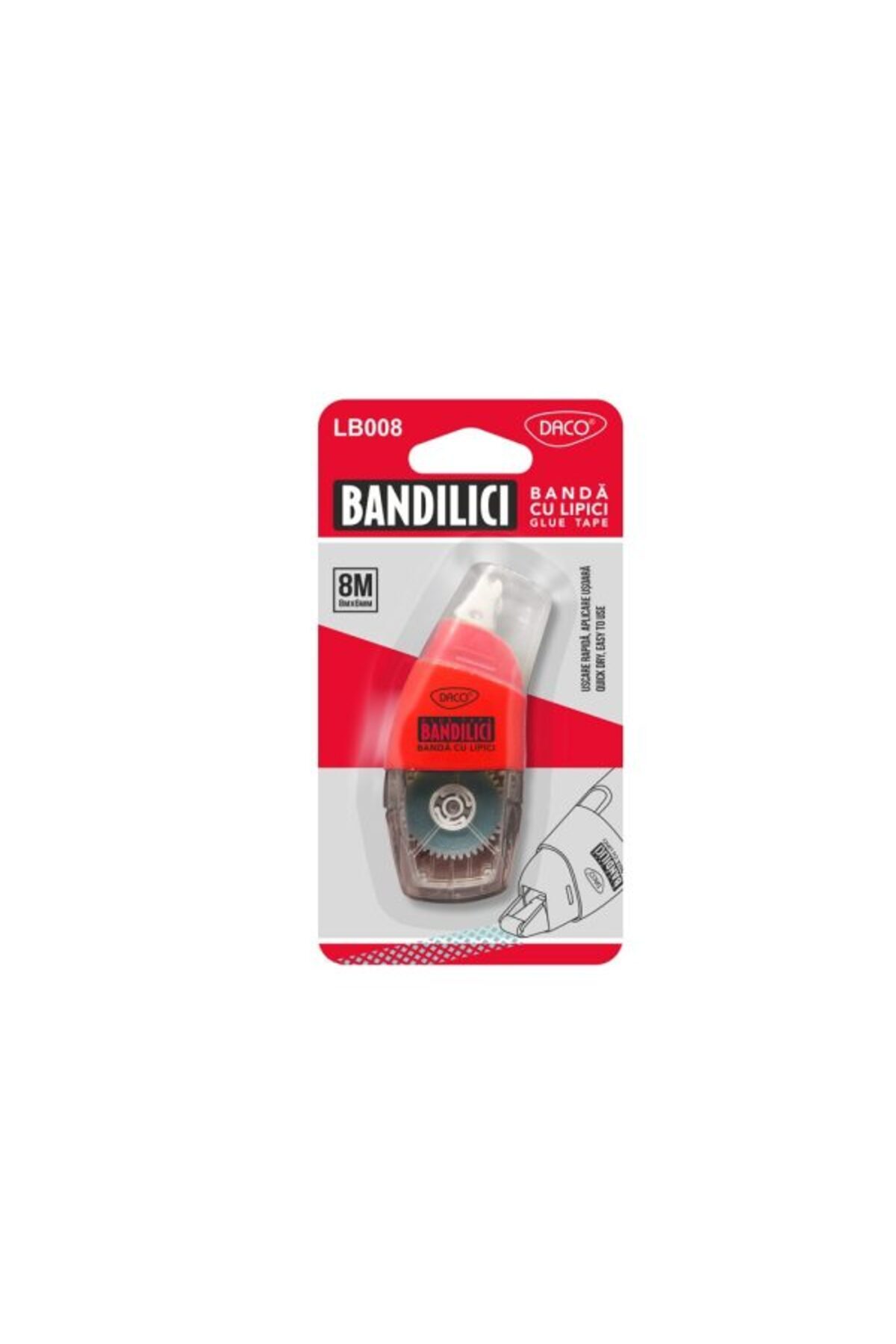daço-Glue Tape, Size 8mx6 mm, Fast Drying 1