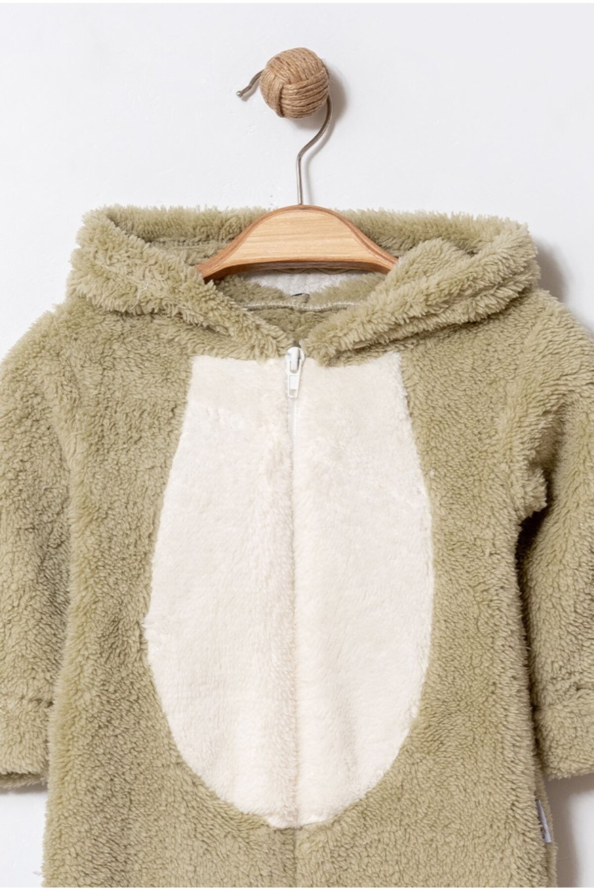 Chicsy Baby Kışlık Tatlı Tavşan Kulaklı Kapüşonlu Welsoft Fermuarlı Bebek Tulum fotoğrafı 2 (önizleme)