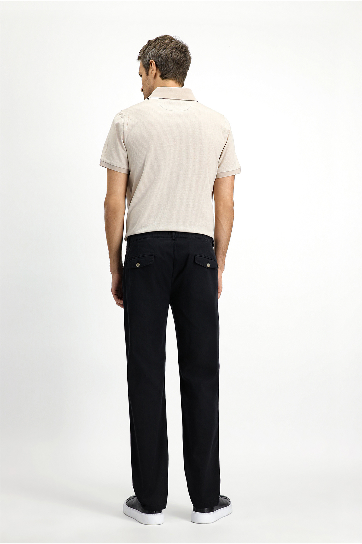 Kiğılı-Regular Fit Lycra Elastic Waist Drawstring Pleated Trousers 4