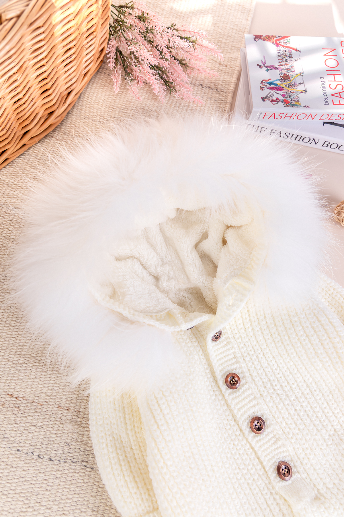 Babymod Triko Örgü Kışlık İçi Welsoft Astarlı Kapüşonlu Kız/Erkek Bebek Tulum fotoğrafı 5 (önizleme)