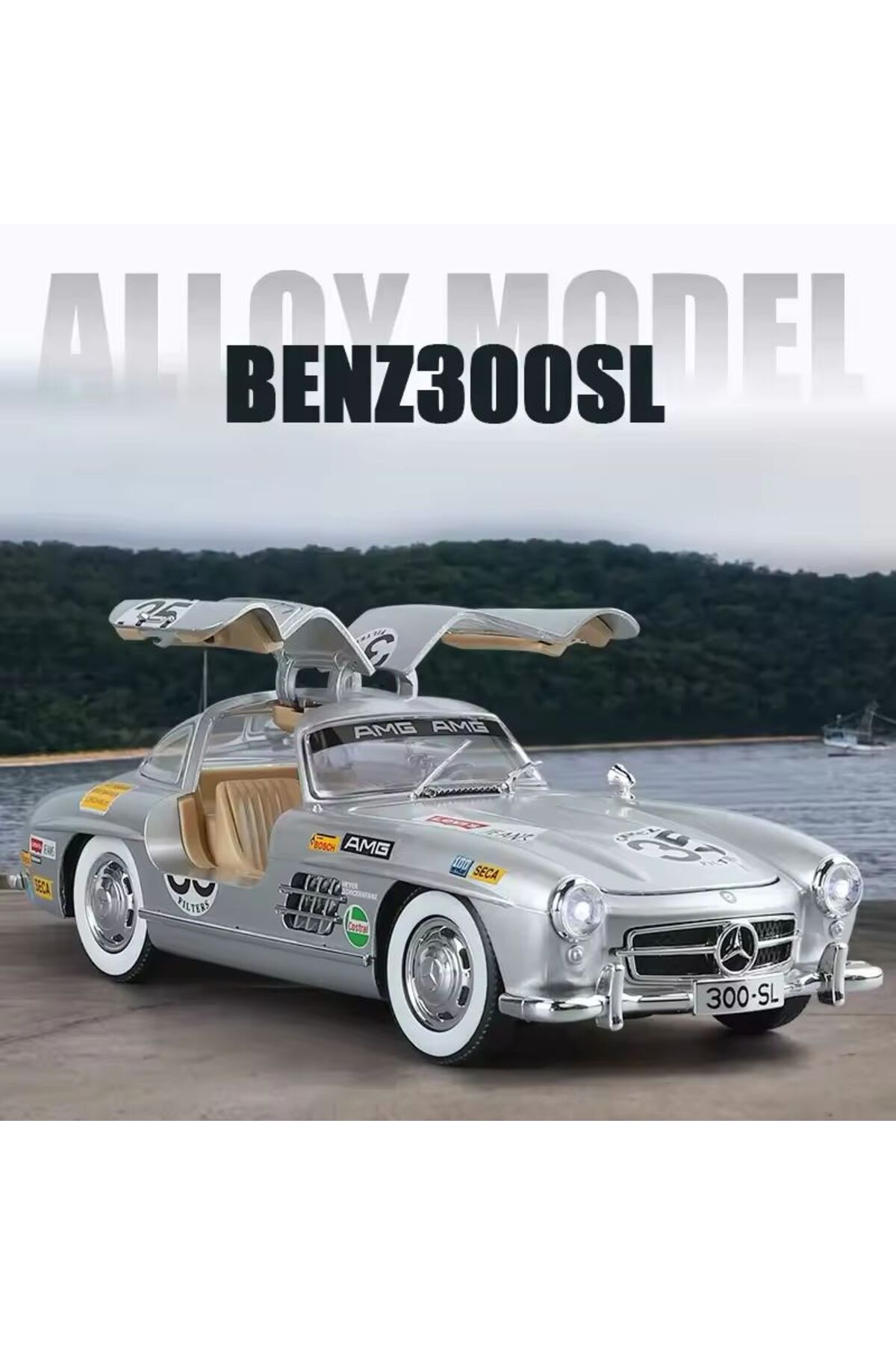 scntoys Mercedes-benz 300 Sl Gri 1954 Model Klasik Araba 1/24