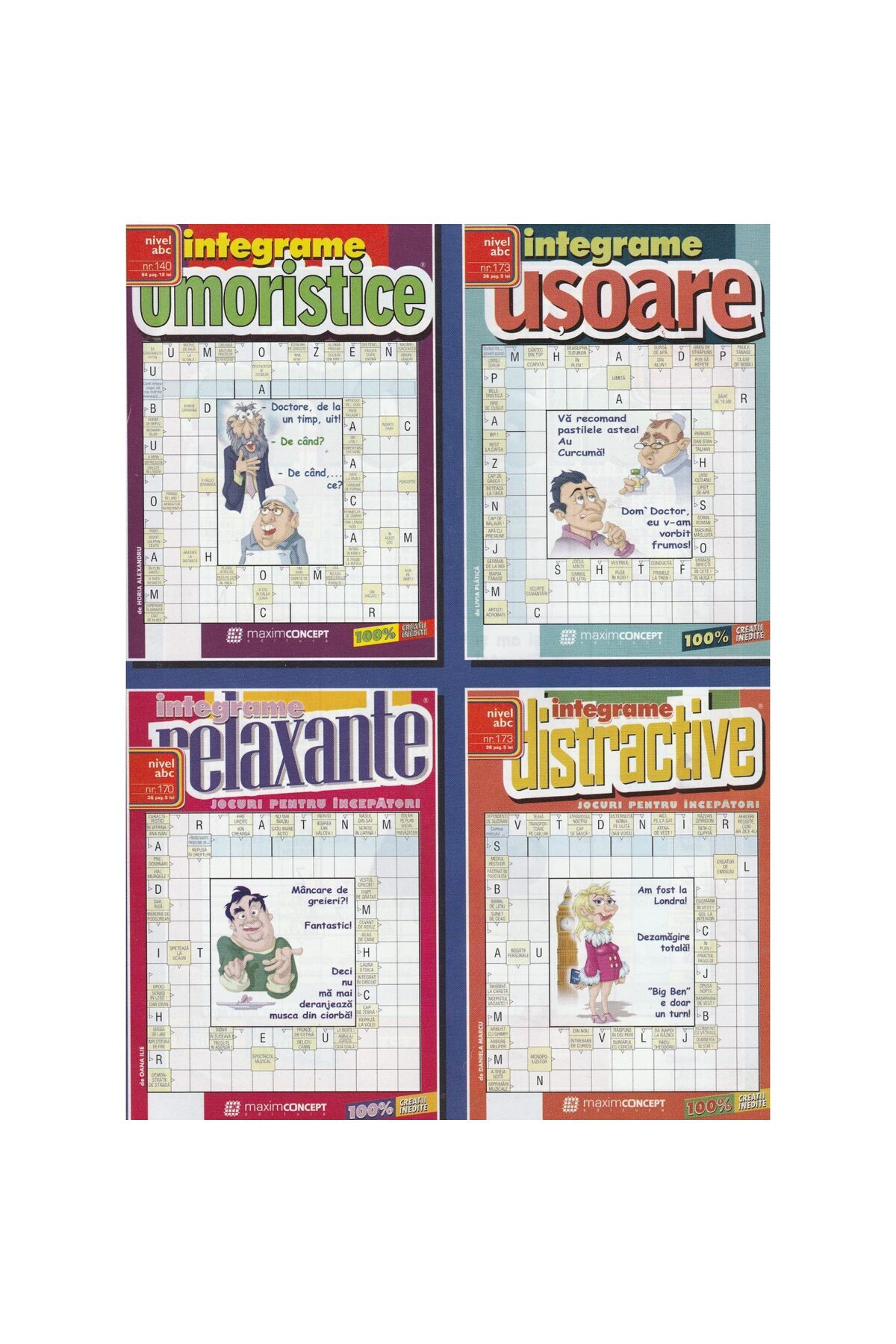 Maxim Concept-Pachet de integrame umoristice, integrame usoare, integrame relaxante, integrame distractive - nivel 3