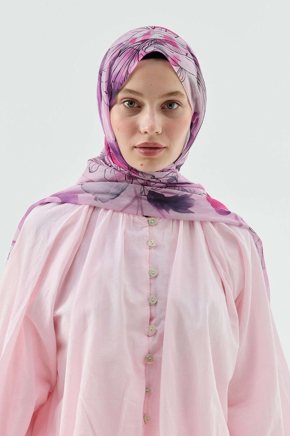 Modakaşmir-Lily Pattern Moon Shawl 1