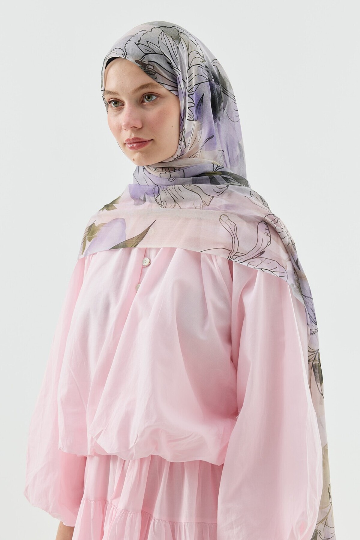 Modakaşmir-Lily Pattern Moon Shawl 2