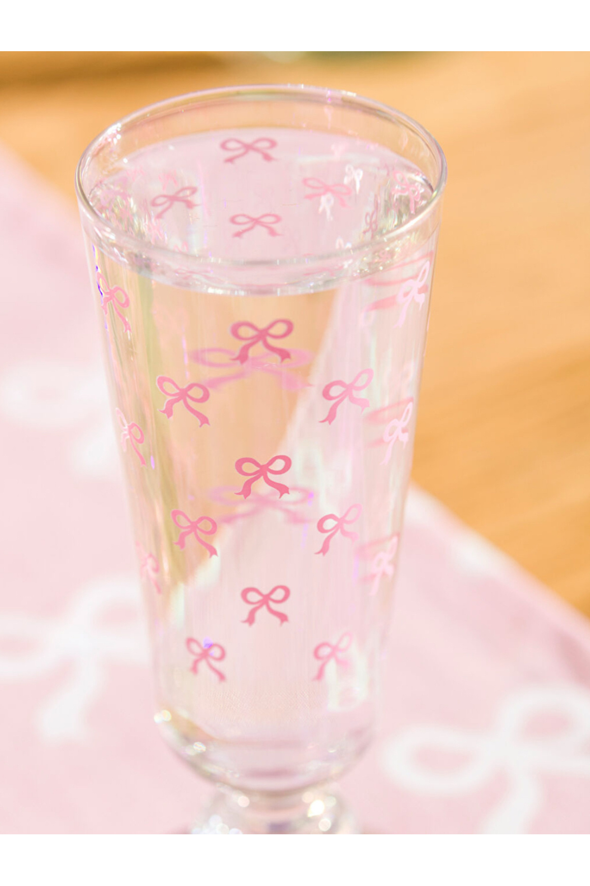 LC Waikiki-Lcw Home Pink Bow Printed Footed Water Cup 180 ml 2