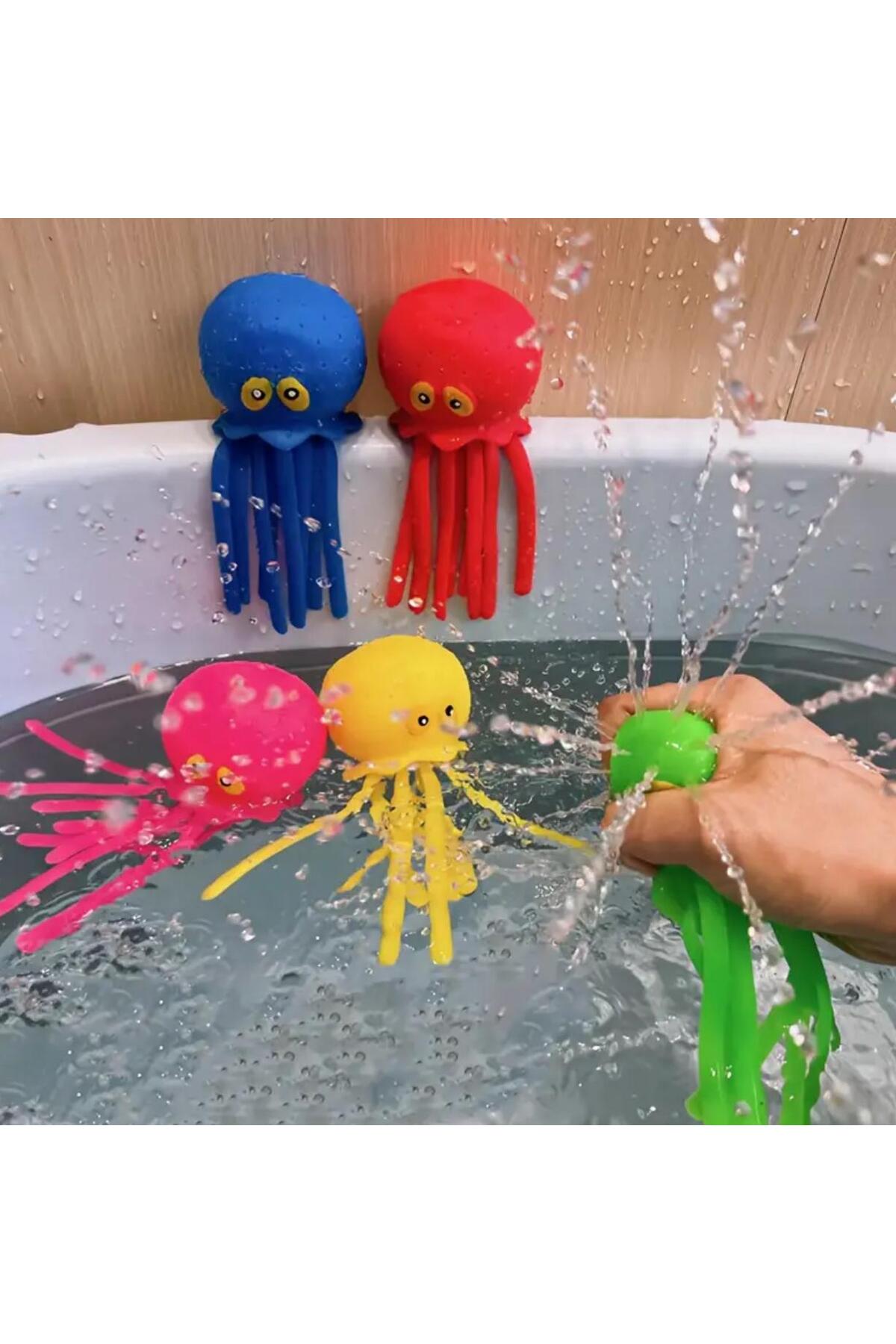 Hyd Ahtapot Deniz Anası Su Topu Deniz Havuz ve Banyo Oyuncağı Su Fışkırtan Yüzen Oyuncak 1 Adet fotoğrafı 4 (önizleme)