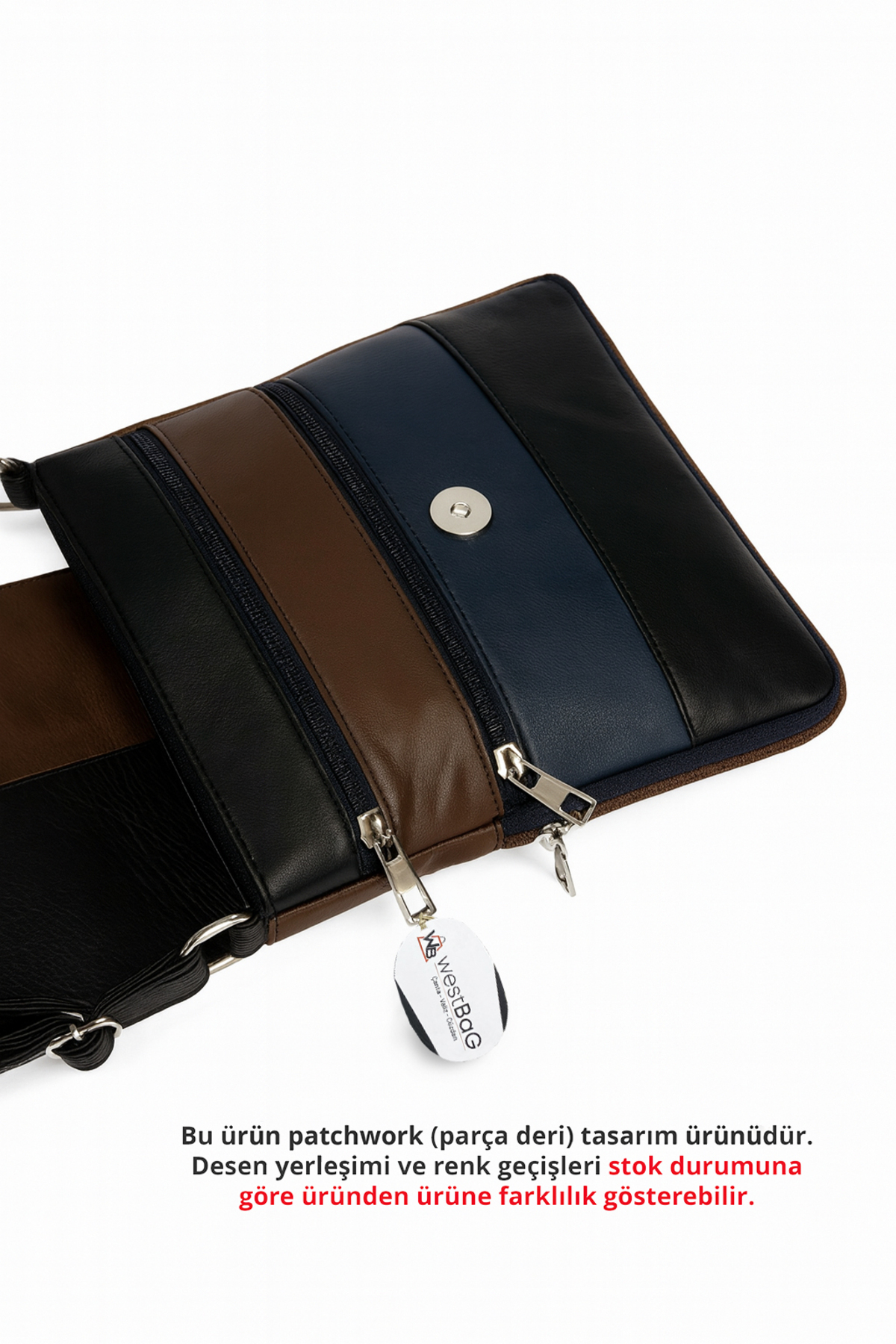westbag Hakiki Deri Çok Bölmeli Unisex Postacı Çantası Çapraz Askılı Yandan Asmalı Omuz Çanta görsel 3