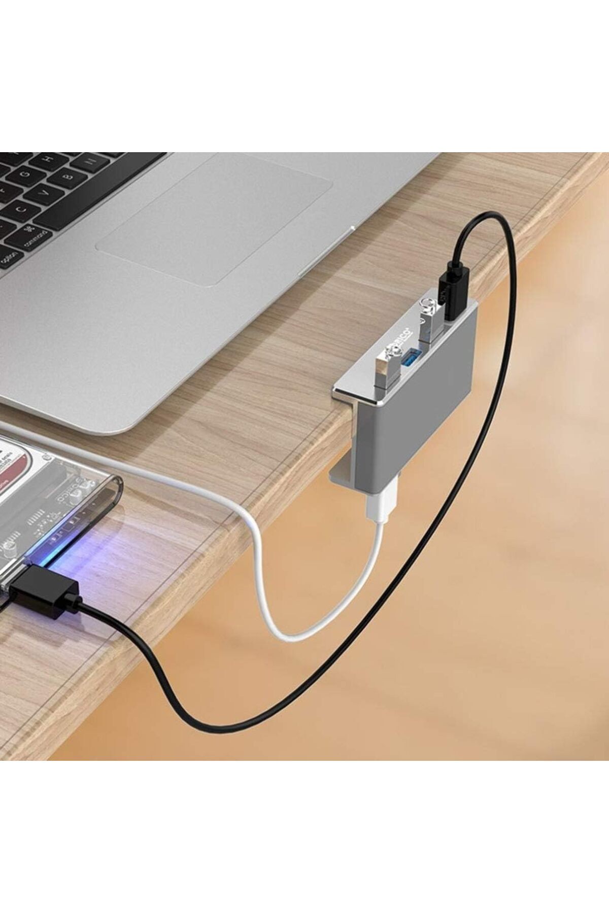 Yıldızan MH4PU USB3.0 4 Portlu Masa ve Monitör Kenar Kelepçeli Çoklayıcı HUB, 4 Bağlantı Noktalı Klips Tipi