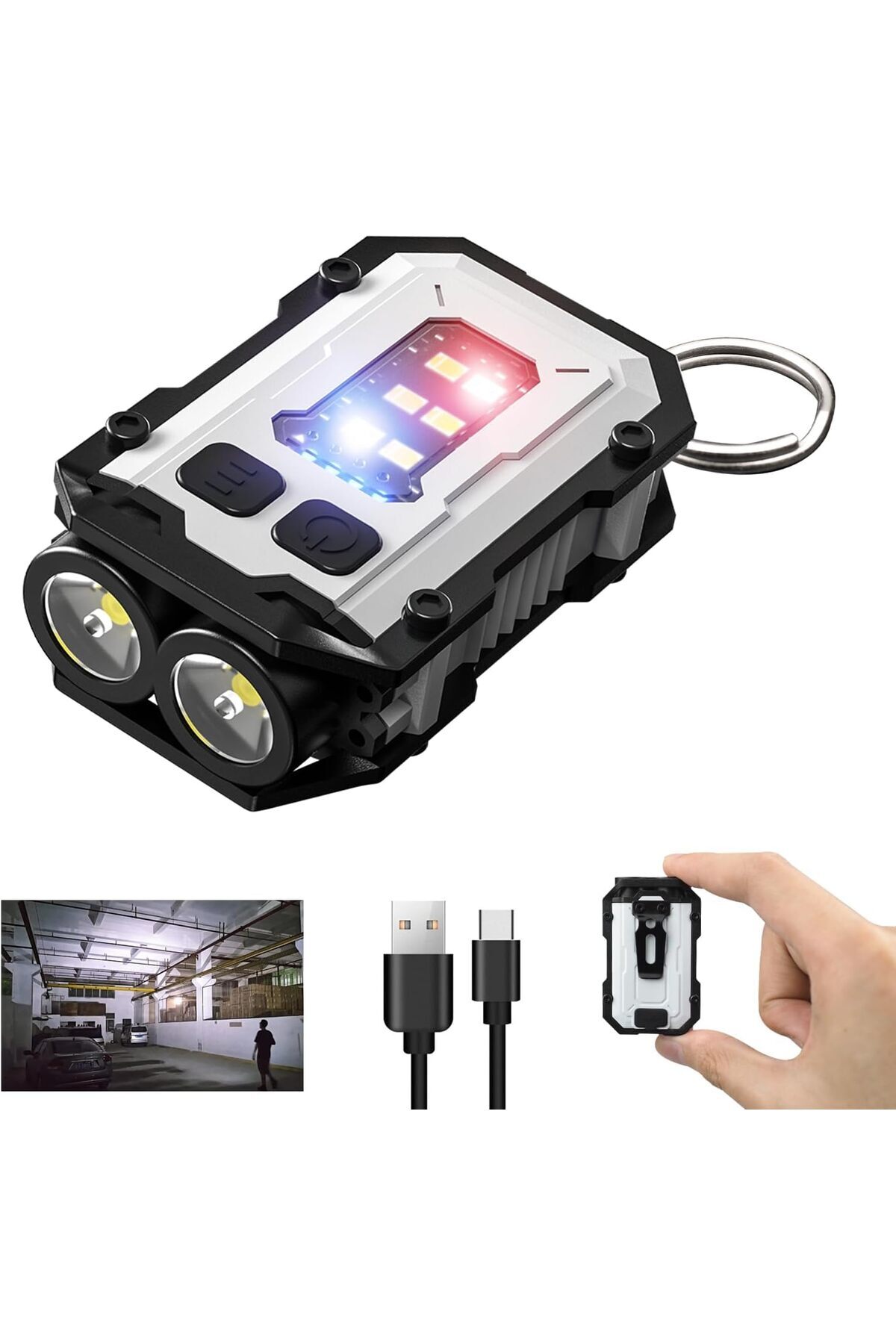 erorex-Upgrade Mini Keychain Flashlight Magnet Usb C Rechargeable Edc 800 High Lumens Led & Cob Portable 7