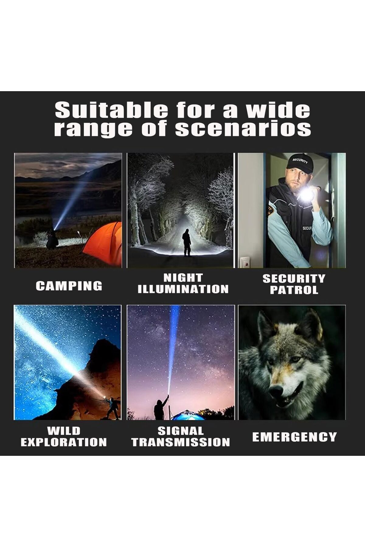 erorex-Flashlight LED Rechargeable Torch Light，Super Bright High Lumens Flash Light Large Floodlight COB 7
