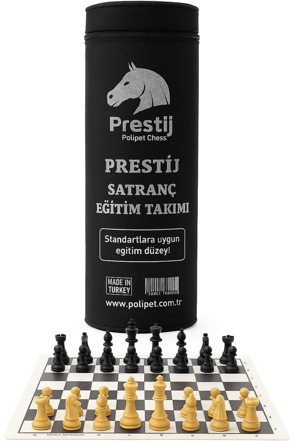 Yıldızan Rulo Satranç Takımı | Eğitim Satranç Seti Katlanabilir Biala Derisi Rulo | Plastik Taşlı | Taşıma Ça