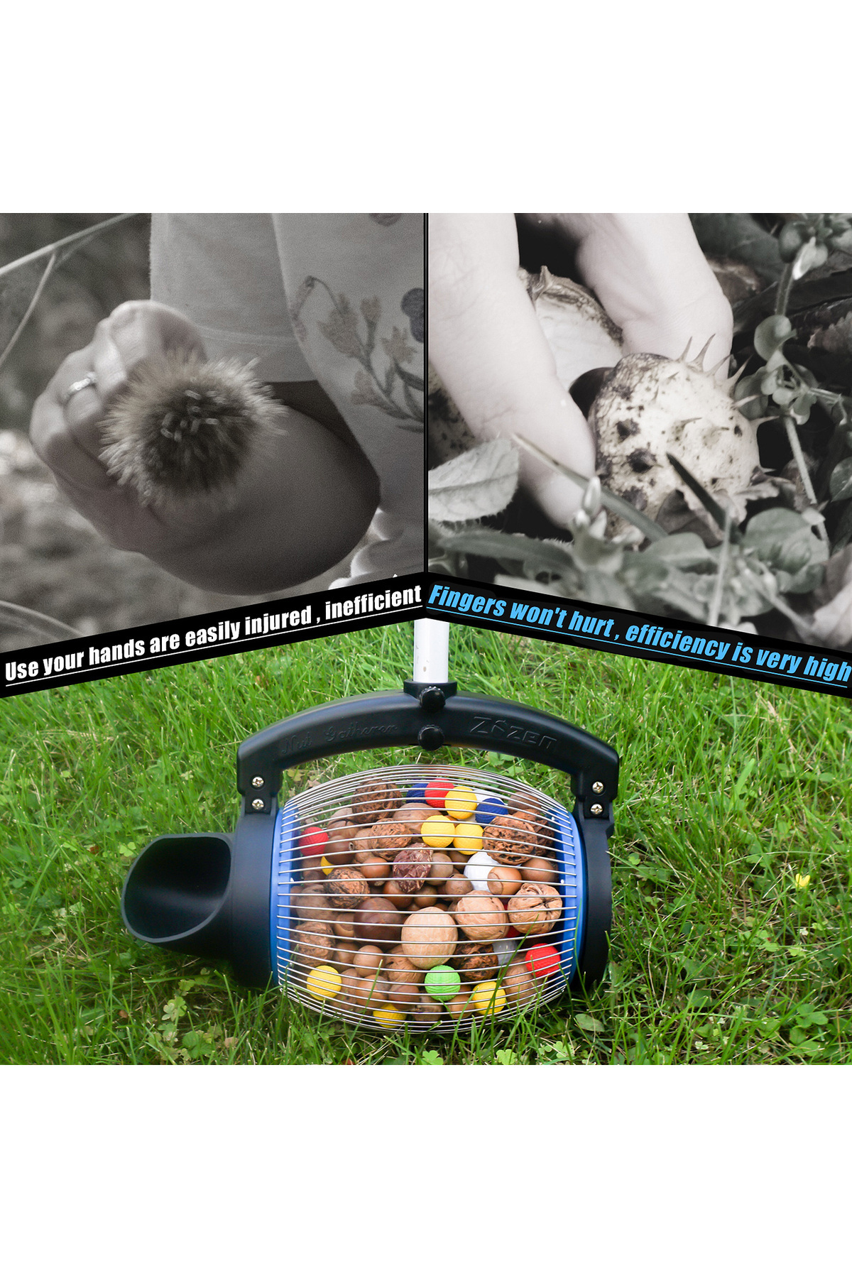 VSM-Adjustable fruit picker with telescopic handle for picking fruit, nuts, plums, hazelnuts, etc. 4